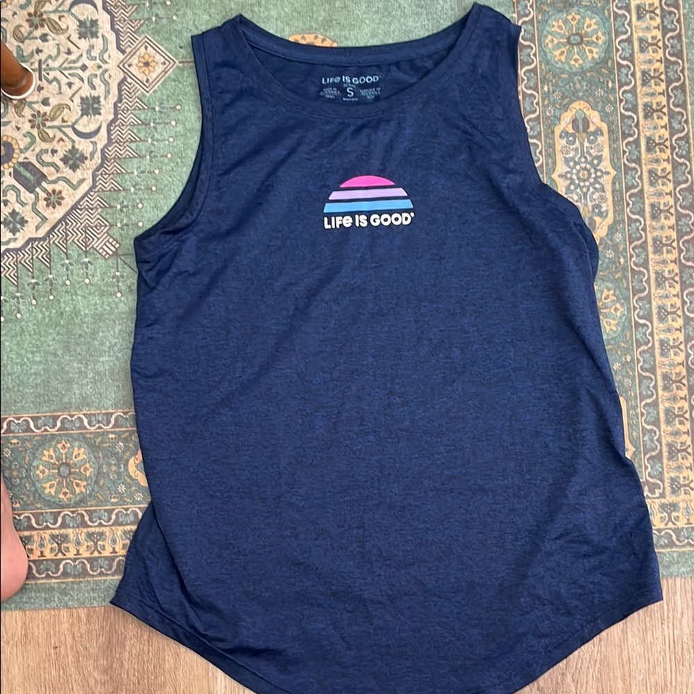 Life is Good Women's Navy athletic tank